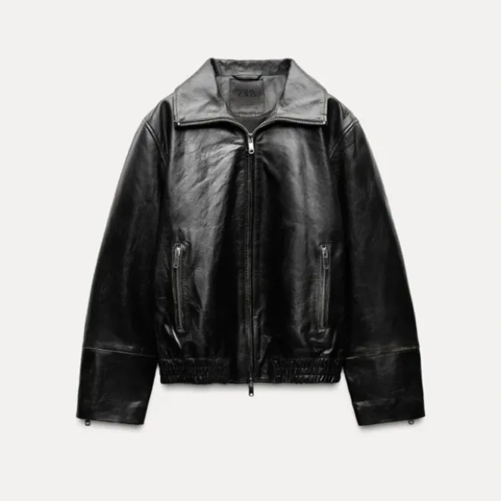 ZARA 100% LEATHER JACKET ZW COLLECTION size XS